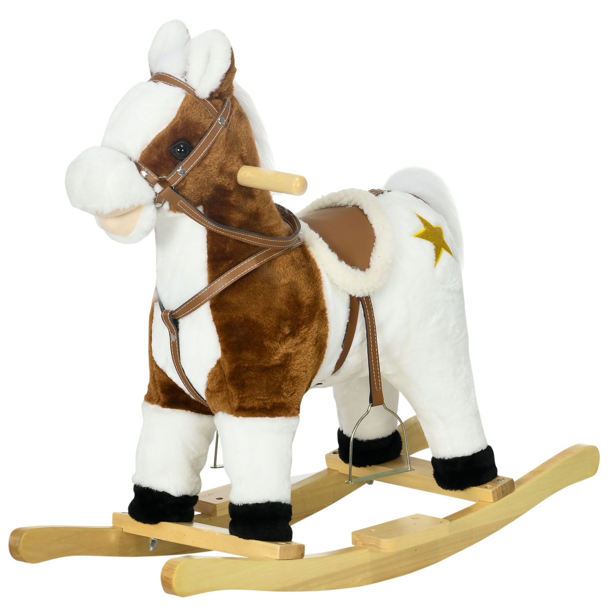 HOMCOM Rocking Horse για Παιδιά 3-6 ετών σε Λούτρινο Παιχνίδι με Ήχους