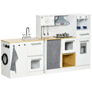 HOMCOM Play Kitchen 2 Τεμάχια για παιδιά 3-6 ετών με μαγειρικά σκεύη