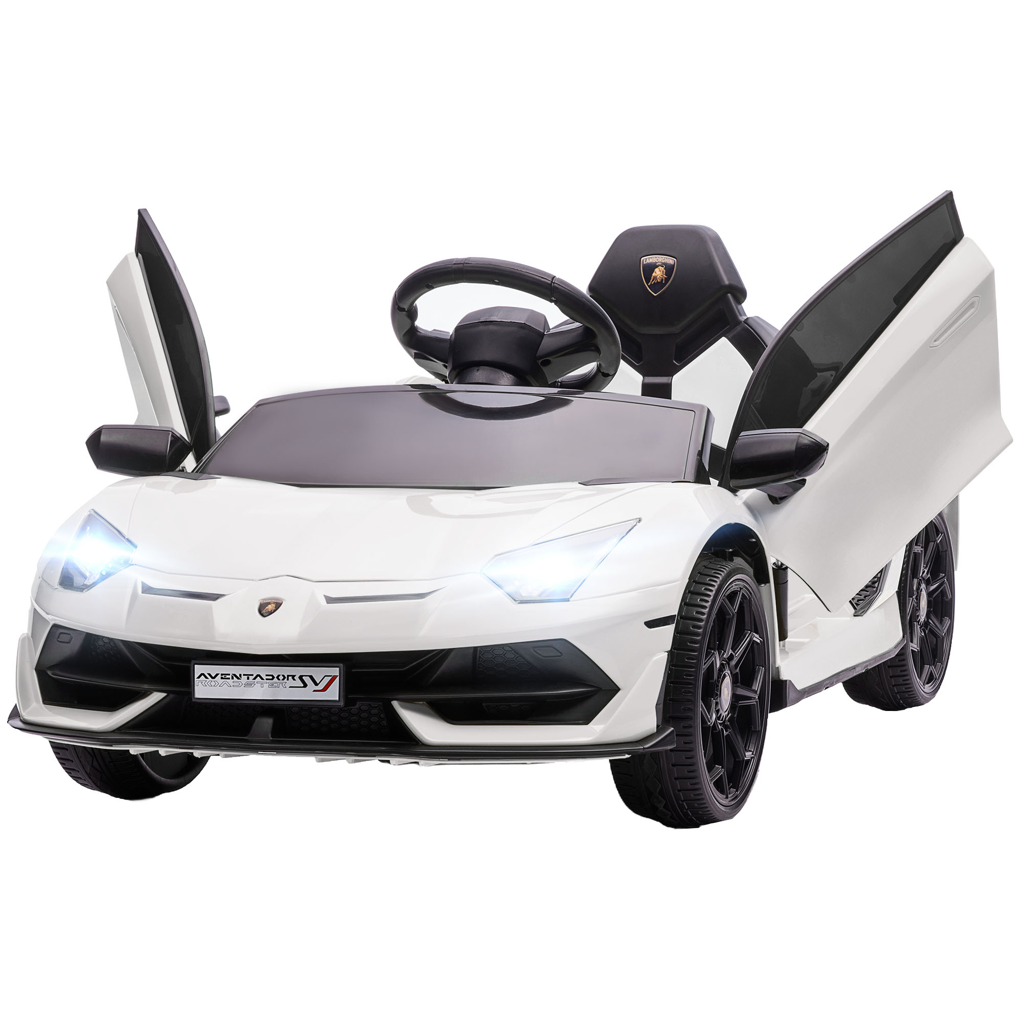 HOMCOM 12V Lamborghini Licenseded Electric Ride-On Toy Car for Children with Horn and Remote Control