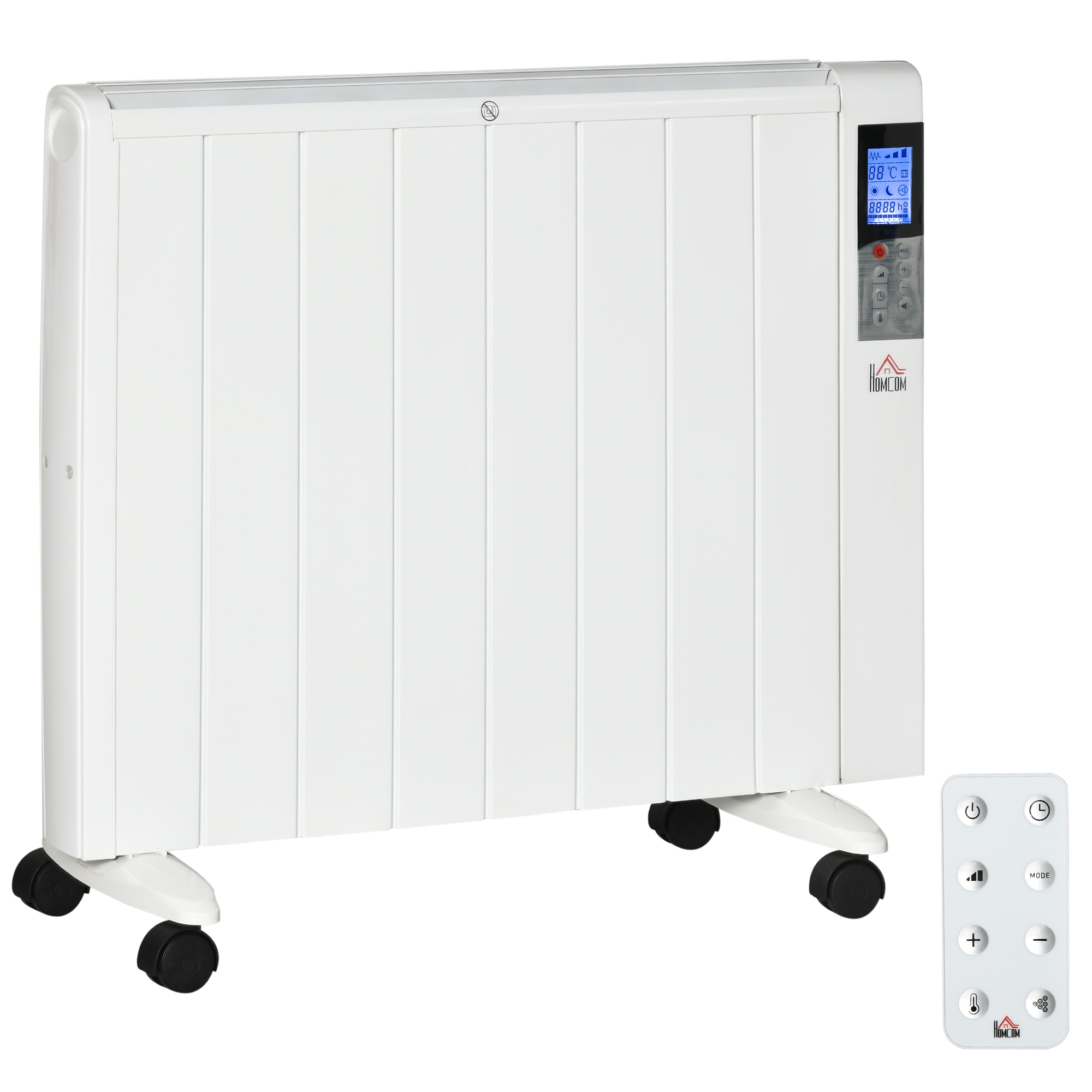Ηλεκτρική θερμάστρα HOMCOM 1000/2000W με χρονοδιακόπτη και ρυθμίσεις θερμότητας για δωμάτια έως 15 m²