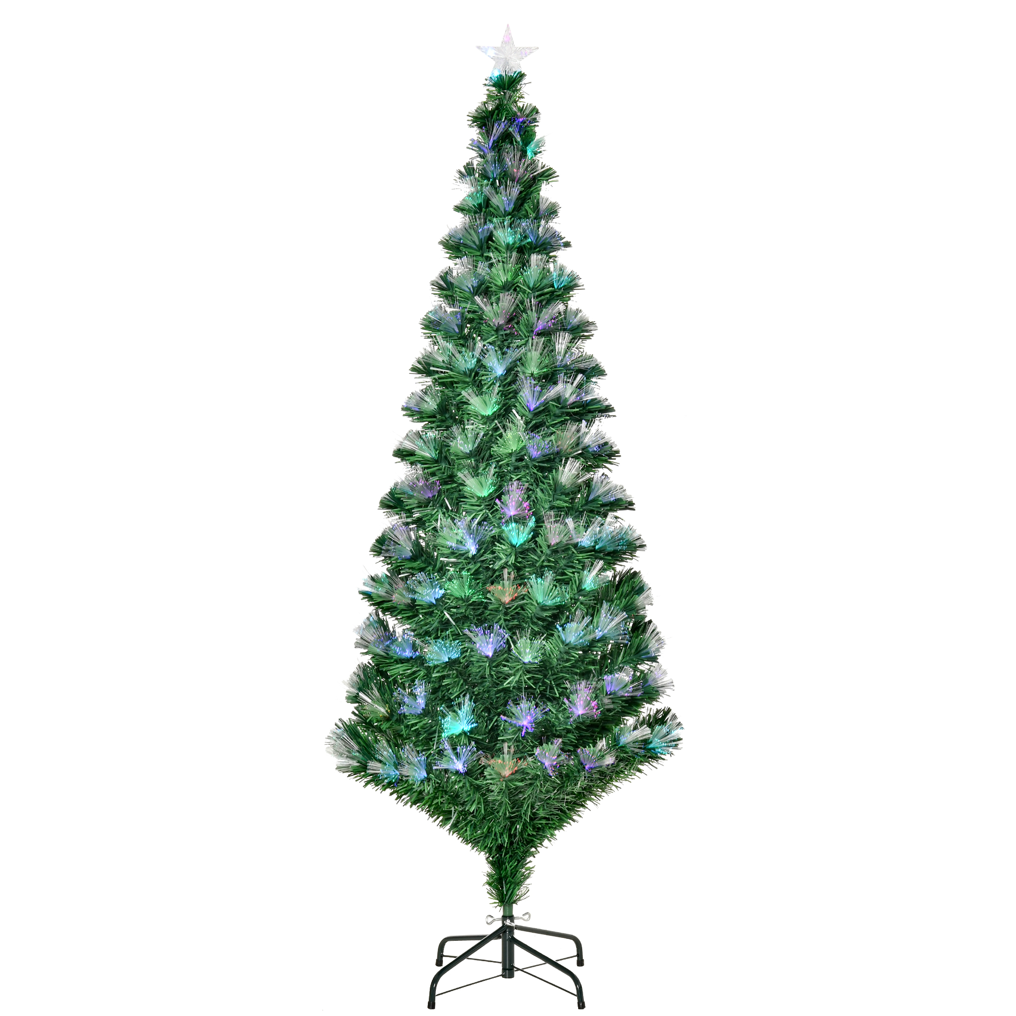 Χριστουγεννιάτικο Δέντρο με 230 Φωτάκια LED και Έγχρωμες Οπτικές Ίνες 180 cm HOMCOM 830-023