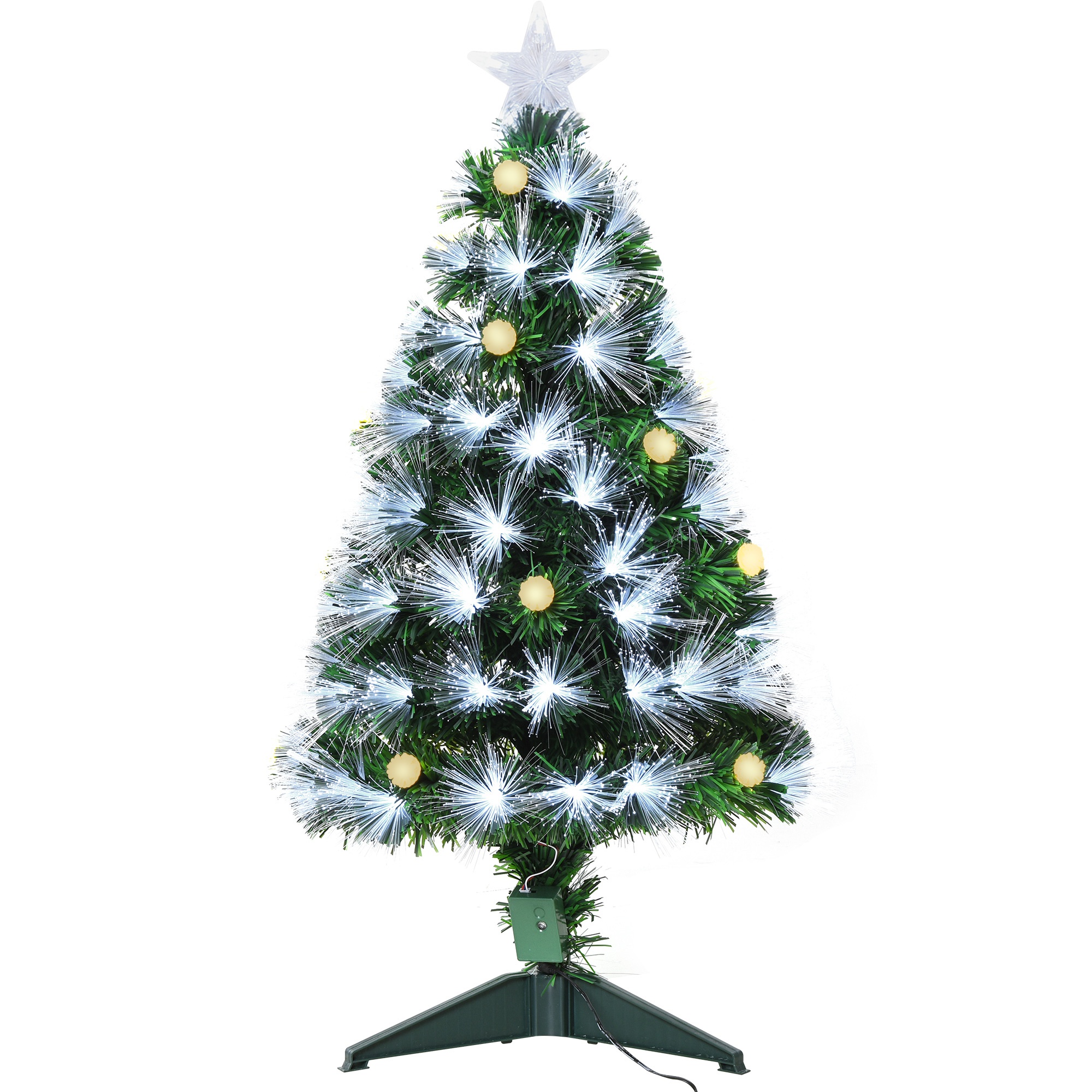 Τεχνητό Χριστουγεννιάτικο Δέντρο με Φώτα LED και Αφαιρούμενη Πτυσσόμενη Βάση 90 cm HOMCOM 830-290V90