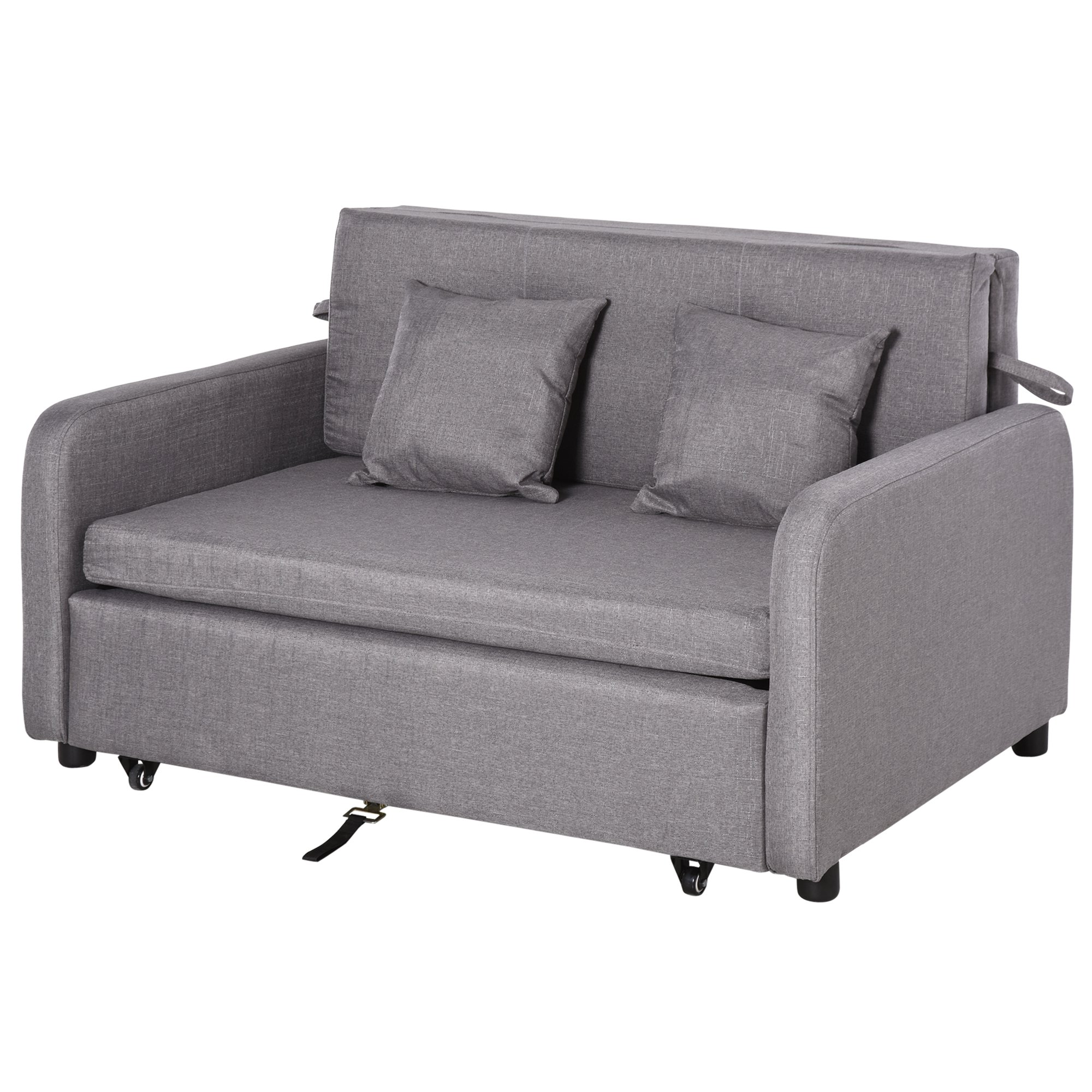 Homcom 2 σε 1 καναπές-κρεβάτι με αποθηκευτικό χώρο και μοντέρνο σχεδιασμό σε γκρι ύφασμα