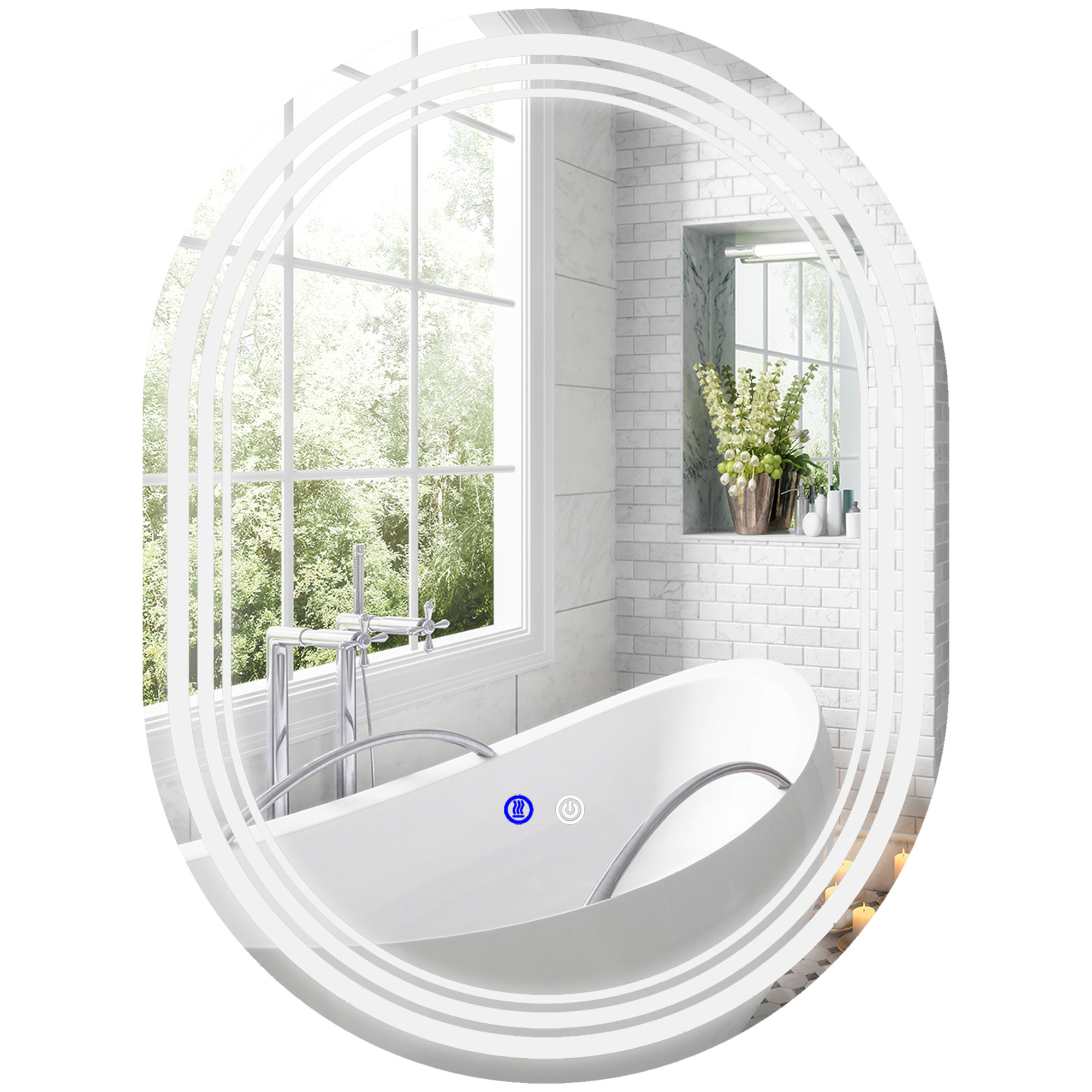 Καθρέπτης μπάνιου kleankin με φως LED στις 3 θερμοκρασίες