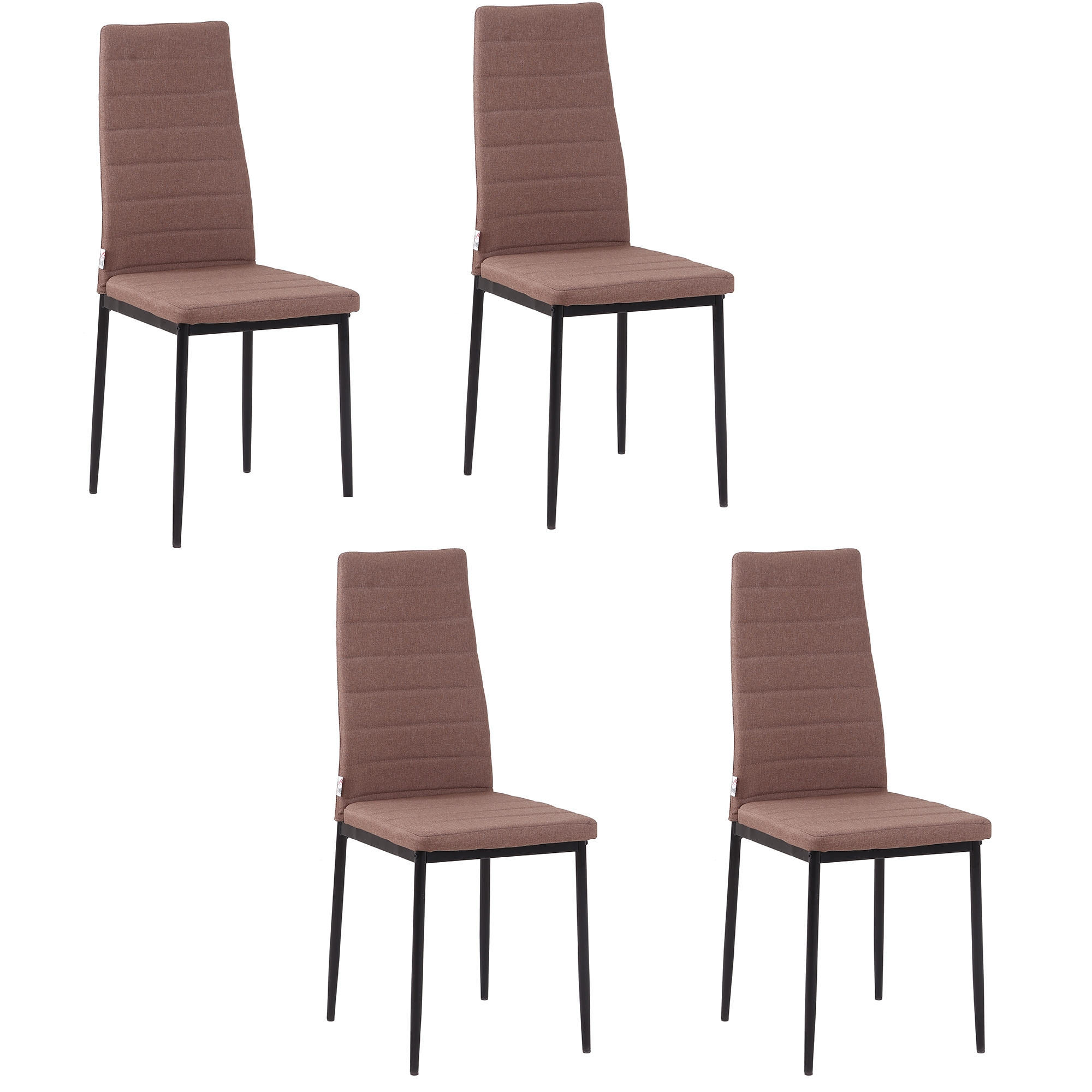 Σετ Μεταλλικές Καρέκλες με Υφασμάτινη Επένδυση 41 x 50 x 97 cm 4 τμχ Χρώματος Χακί HOMCOM 835-483V01