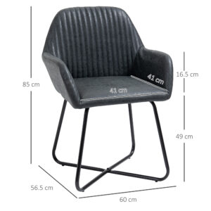 Καρέκλες Επενδυμένες από Δερματίνη - Μαύρο