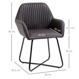 Επενδυμένες Καρέκλες σε Καφέ Δερματίνη 60x56