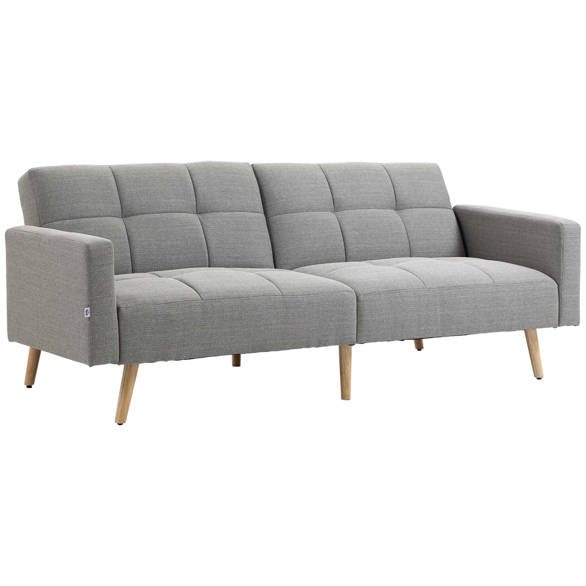 HOMCOM Διπλός καναπές-κρεβάτι με αναπνέον ύφασμα λινό εφέ και ρυθμιζόμενη πλάτη