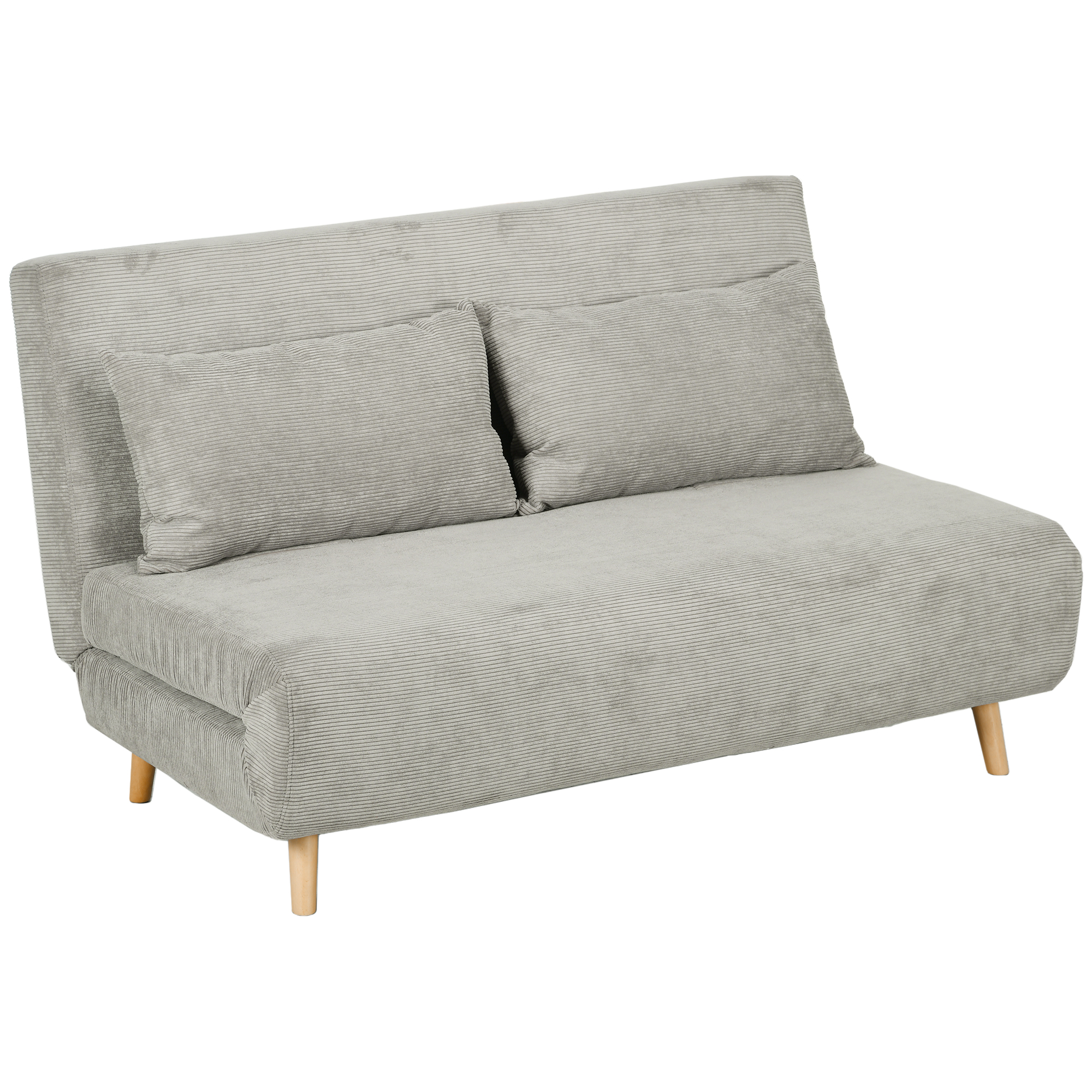 HOMCOM Διπλός καναπές-κρεβάτι με ρυθμιζόμενη πλάτη και 2 μαξιλάρια