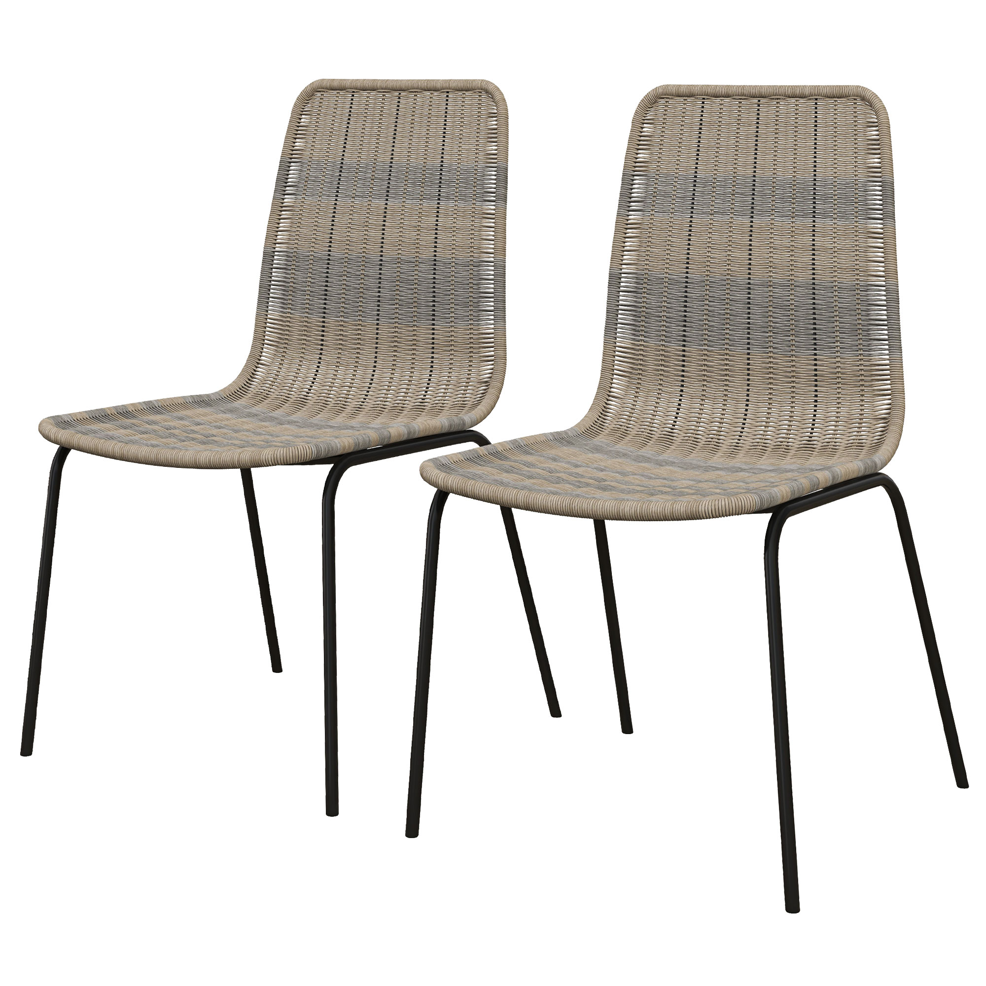 HOMCOM Σετ 2 καρέκλες τραπεζαρίας Boho Chic Style με Χαμηλή Πλάτη και κάλυμμα PE Rattan