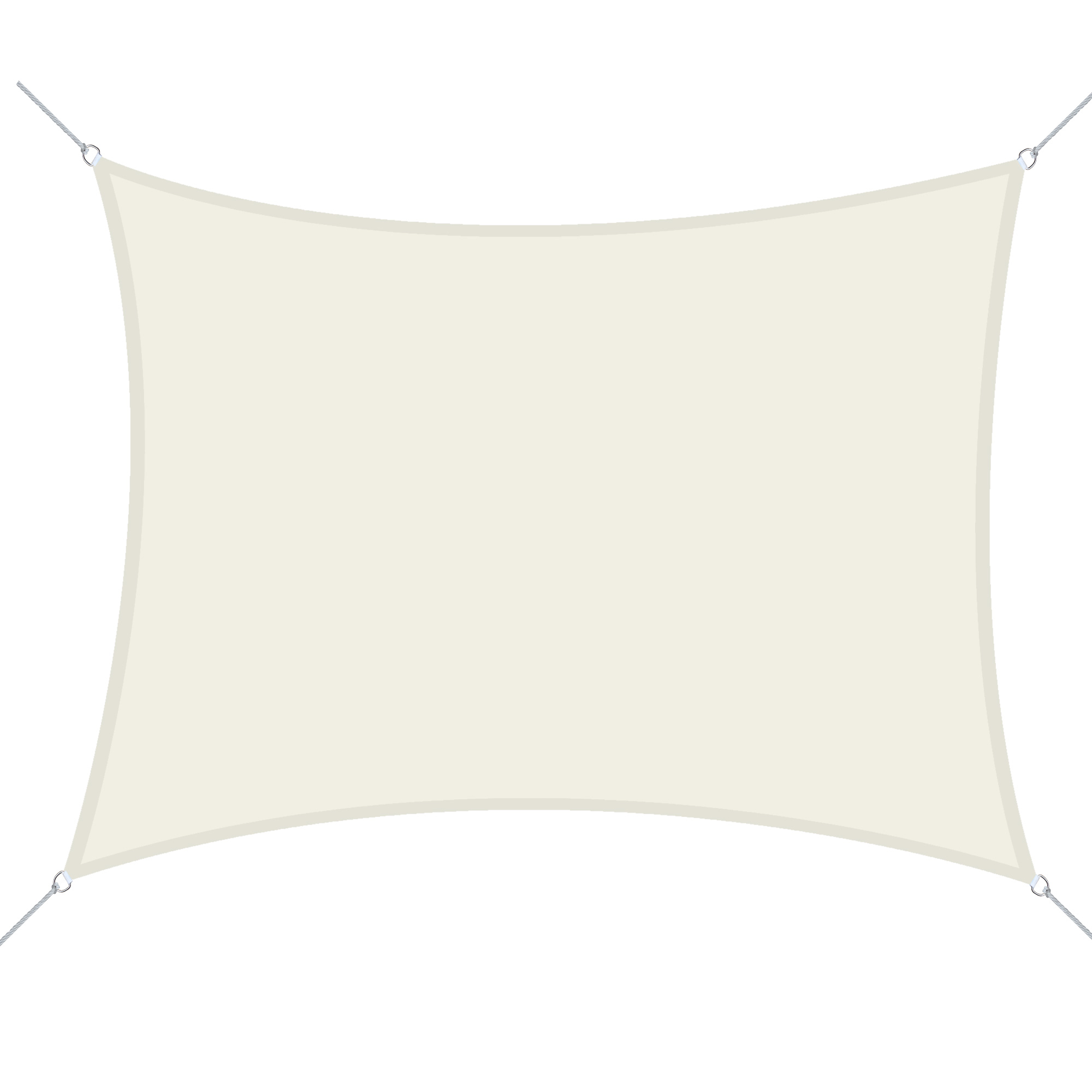 Outsunny Vela Shading Rectangular Polyester Sun Shade 3x4m Κρεμ Λευκό