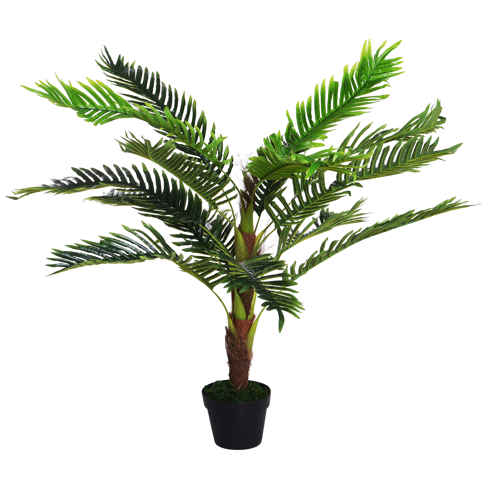 Outsunny Artificial Palm Cycas Plant High 123cm για εσωτερικούς και εξωτερικούς χώρους με περιλαμβάνεται γλάστρα