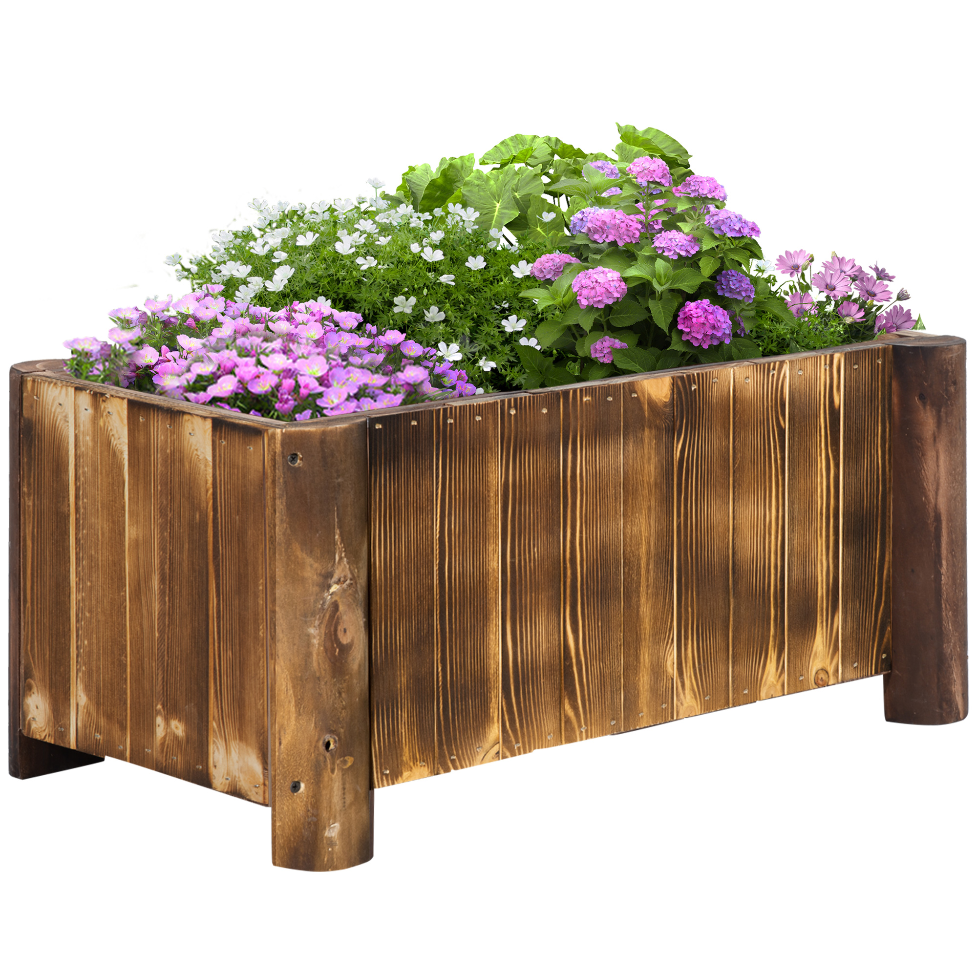 Outsunny Rectangular Planter Box για φυτά σε ξύλο ελάτης
