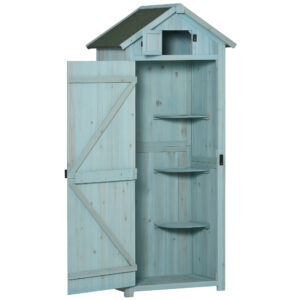 Outsunny Garden Shed Ξύλινη αποθήκευση εργαλείων με 3 ράφια