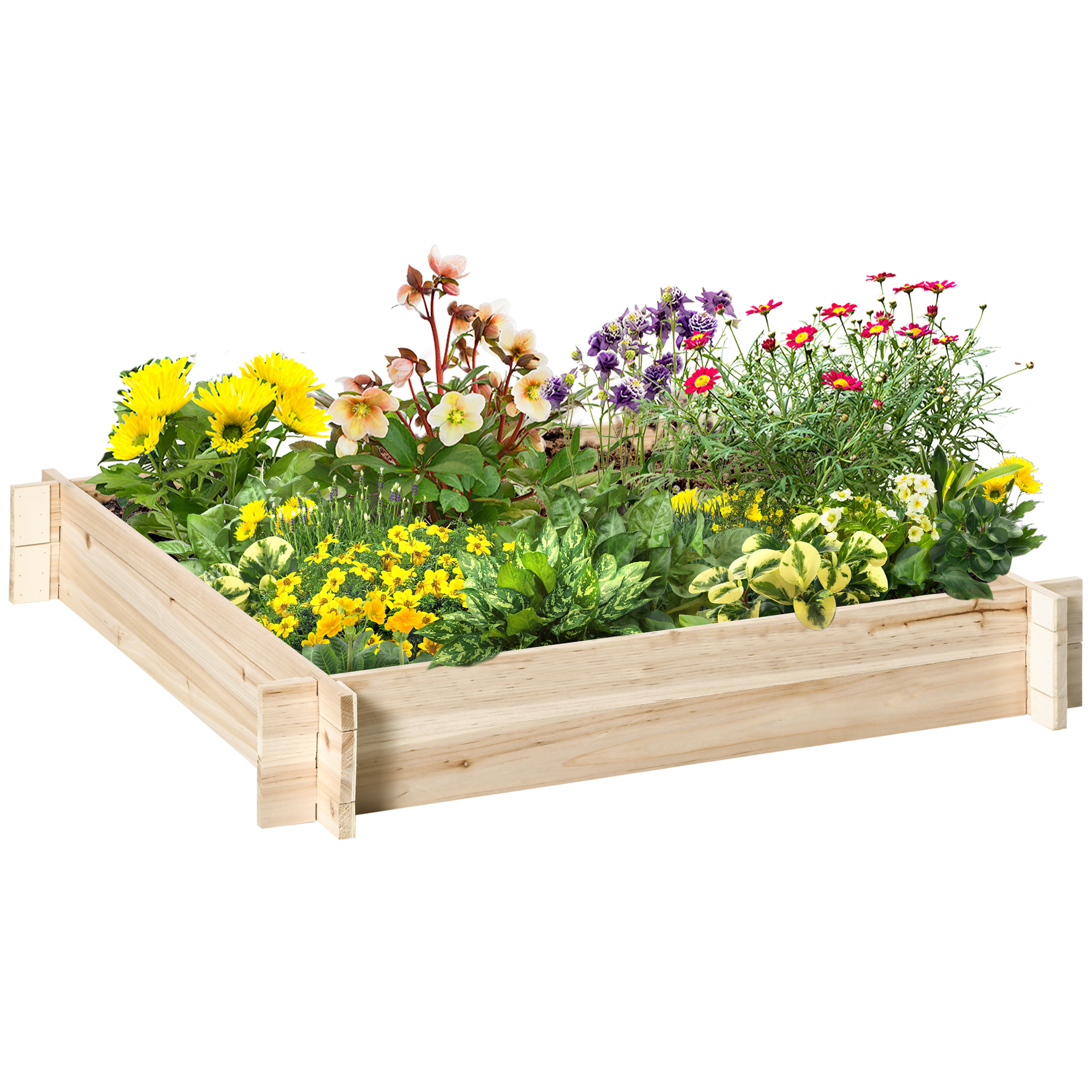 Κρεβάτι Outsunny για λαχανόκηπο και κήπο από ξύλο ελάτης