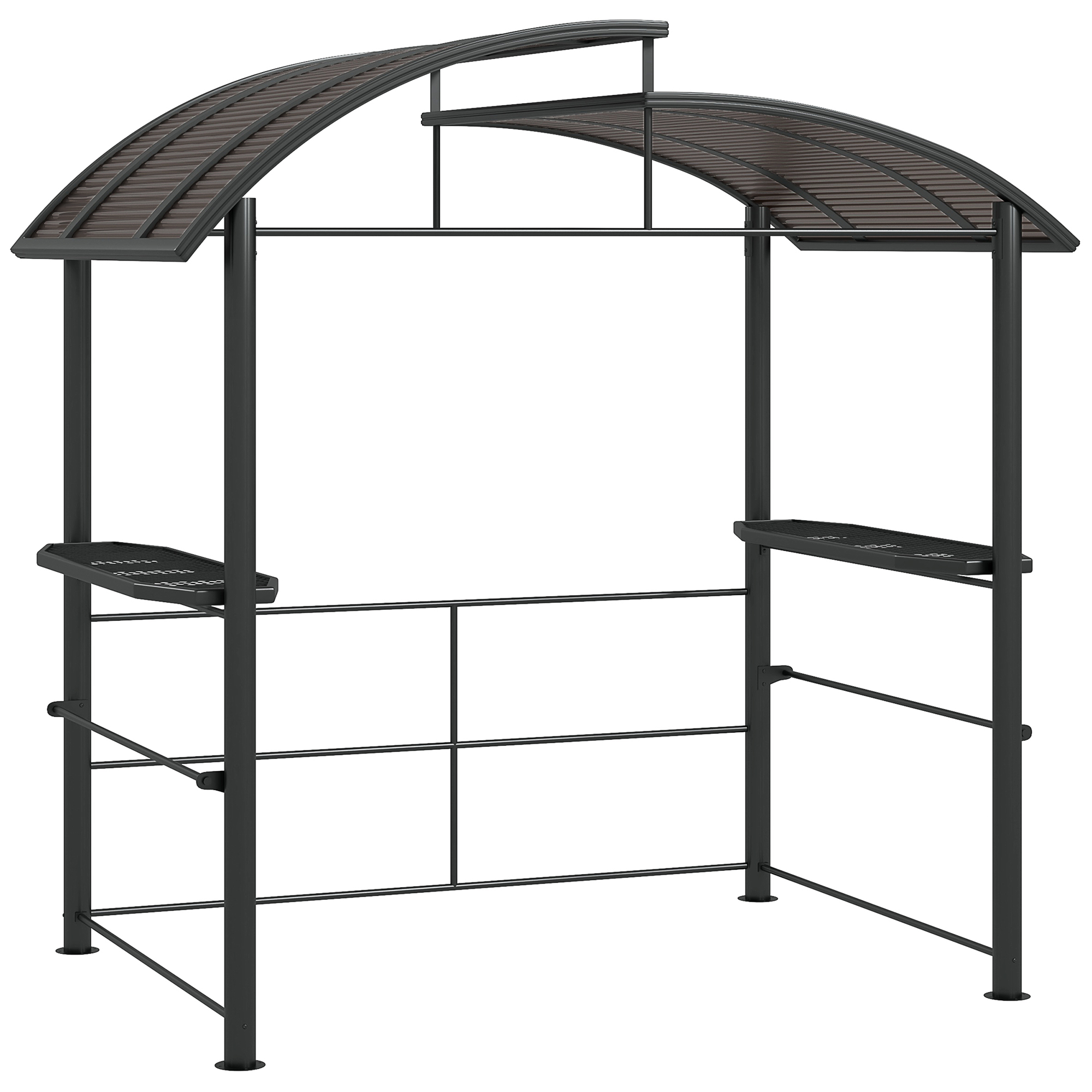 Outsunny Gazebo για μπάρμπεκιου με στέγη και 2 ράφια αποθήκευσης