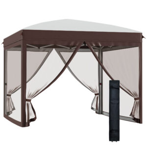 Outsunny Garden Gazebo με κουνουπιέρα και τροχήλατη τσάντα μεταφοράς