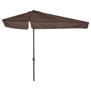 Outsunny ημικυκλική ομπρέλα για βεράντα και κήπο με μανιβέλα