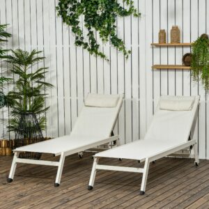 Σετ 2 τεμαχίων Garden Beige με 5 επίπεδα ανάκλισης