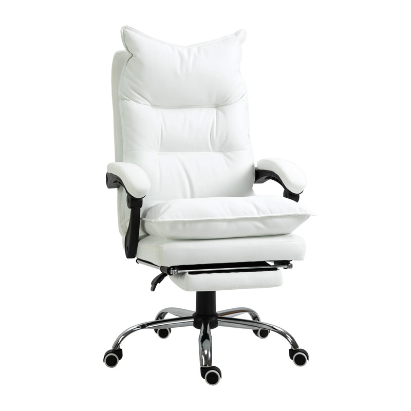 Καρέκλα Γραφείου με Υποπόδιο 66 x 72 x 122-130 cm Χρώματος Λευκό Vinsetto 921-335WT