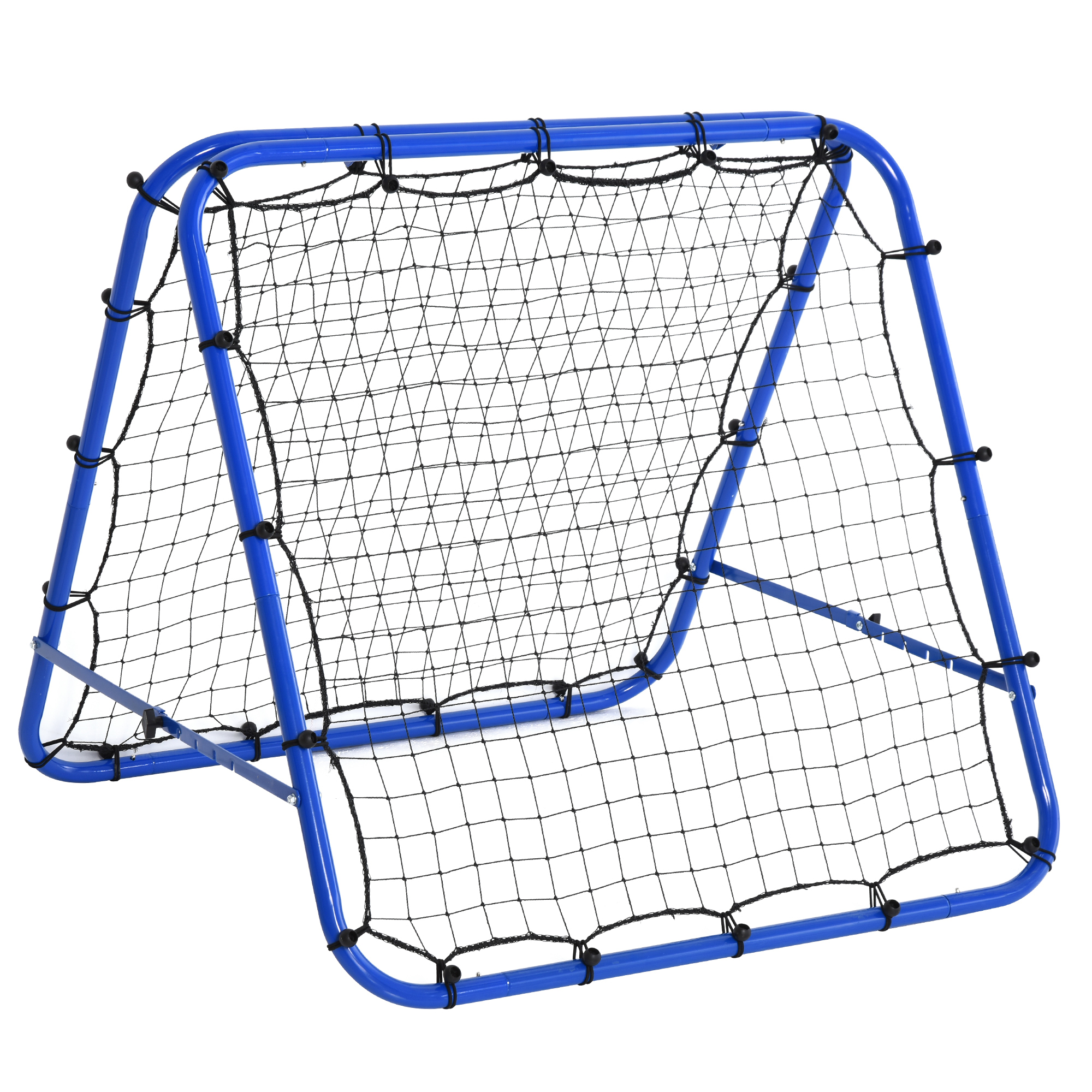 HOMCOM Πτυσσόμενο δίχτυ ποδοσφαίρου Rebounder με ρυθμιζόμενη γωνία και μανταλάκια
