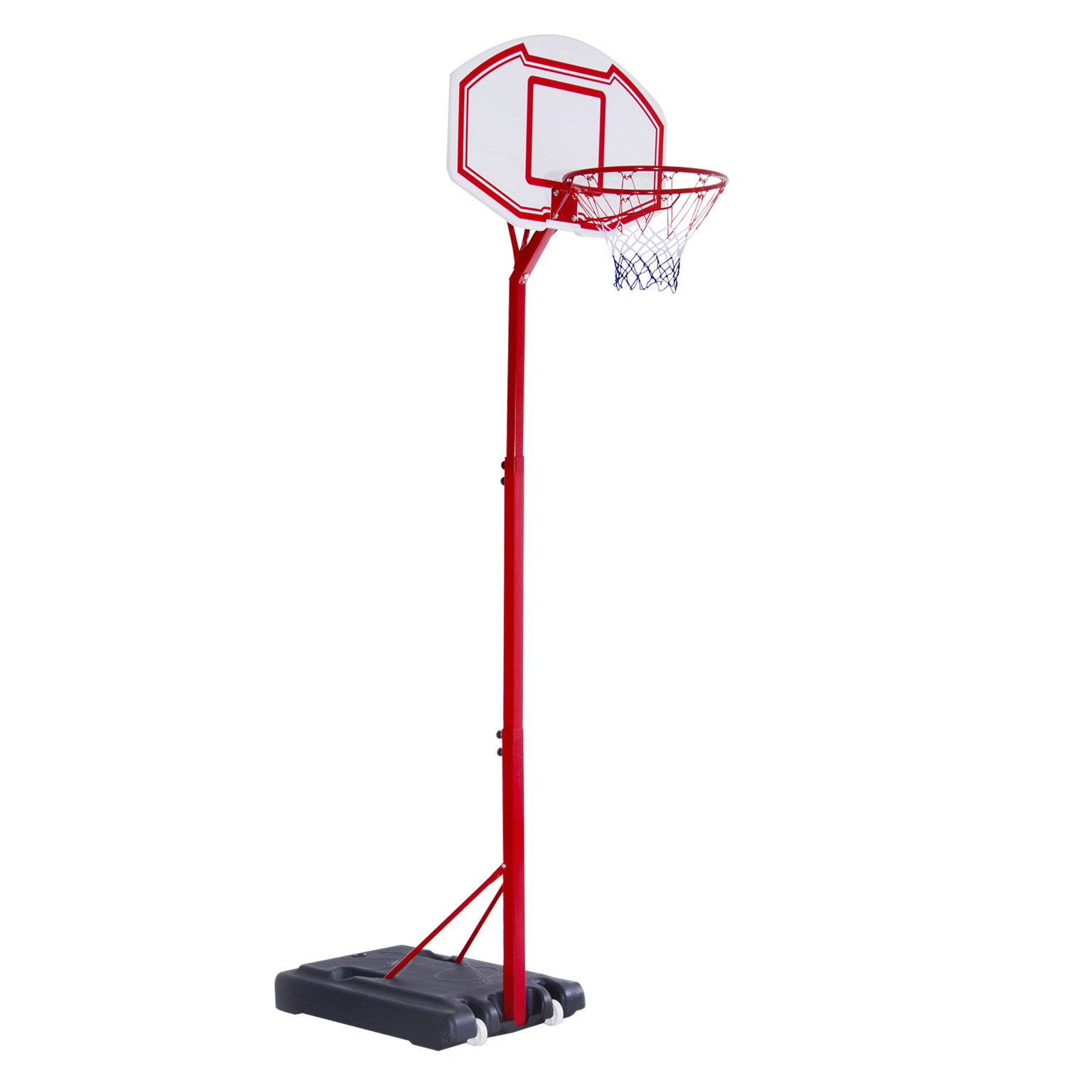 Χώρος μπάσκετ HOMCOM Ελεύθερης στάθμης με ρυθμιζόμενο ύψος 210-260 cm και ρόδες