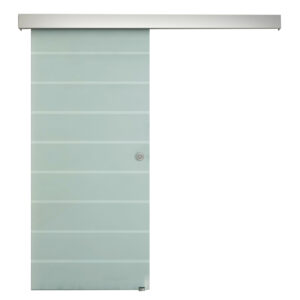 Συρόμενη πόρτα Homcom από παγωμένο γυαλί και διαφανείς λωρίδες με ράγα 205x90cm