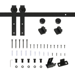 HOMCOM Kit για Ξύλινη Συρόμενη Πόρτα με ράγα 200cm και Χωρητικότητα 20kg