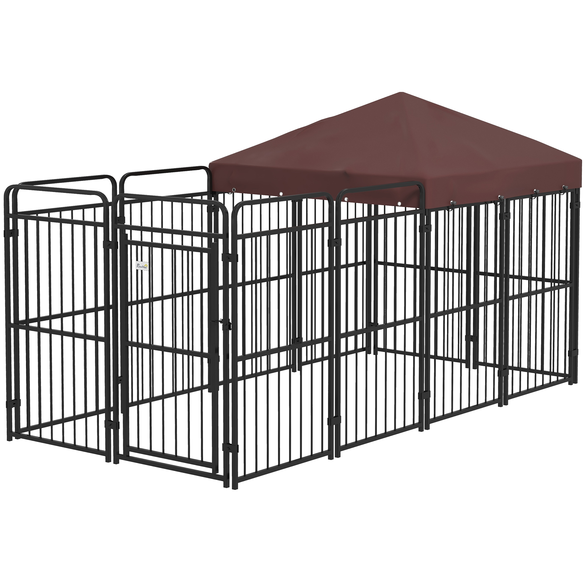 PawHut Outdoor Metal Dog Run with Roof