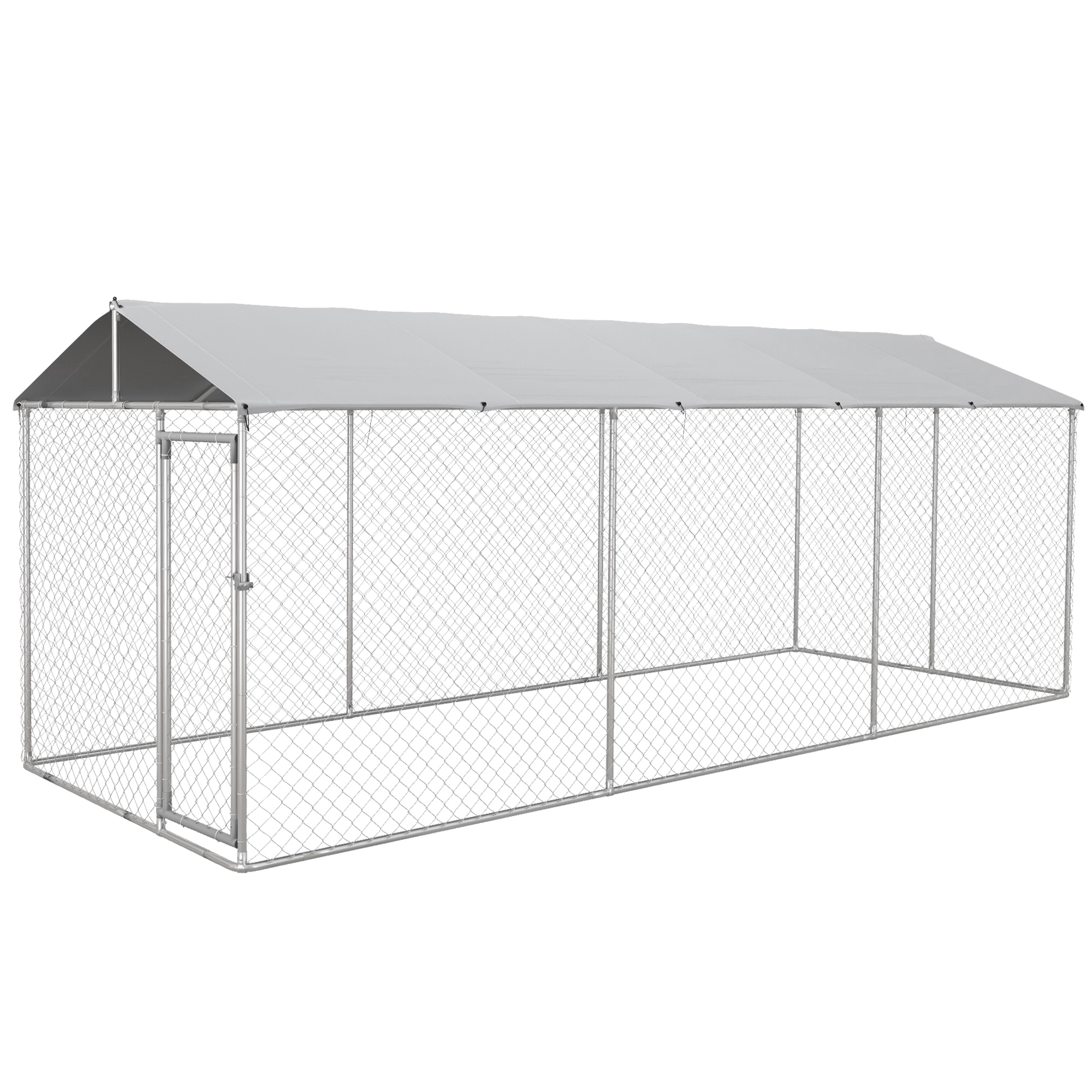 PawHut Outdoor Dog Kennel με αδιάβροχη οροφή από ύφασμα και ατσάλι Oxford
