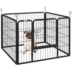 PawHut Folding Metal Dog Fence