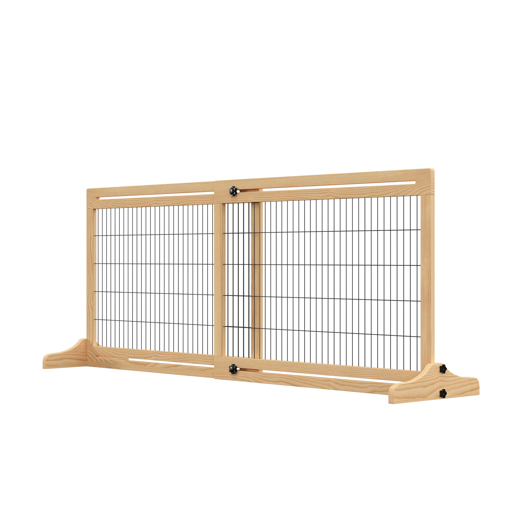 PawHut Extendable Indoor Wooden Dog Gate