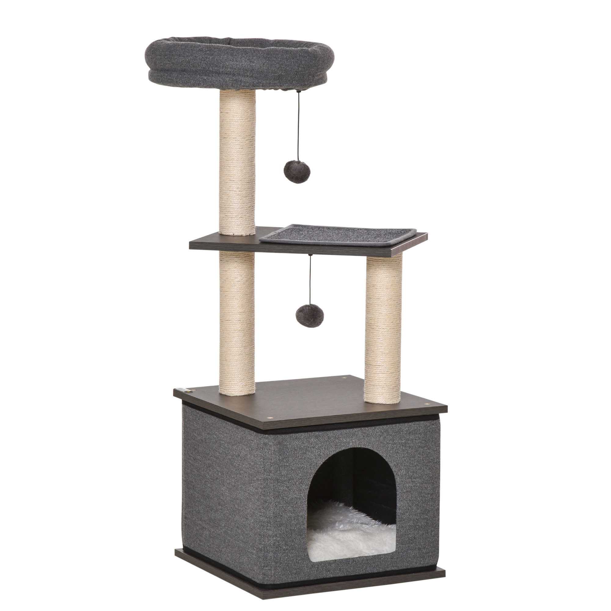 PawHut Cat Scratching Post Tree with House