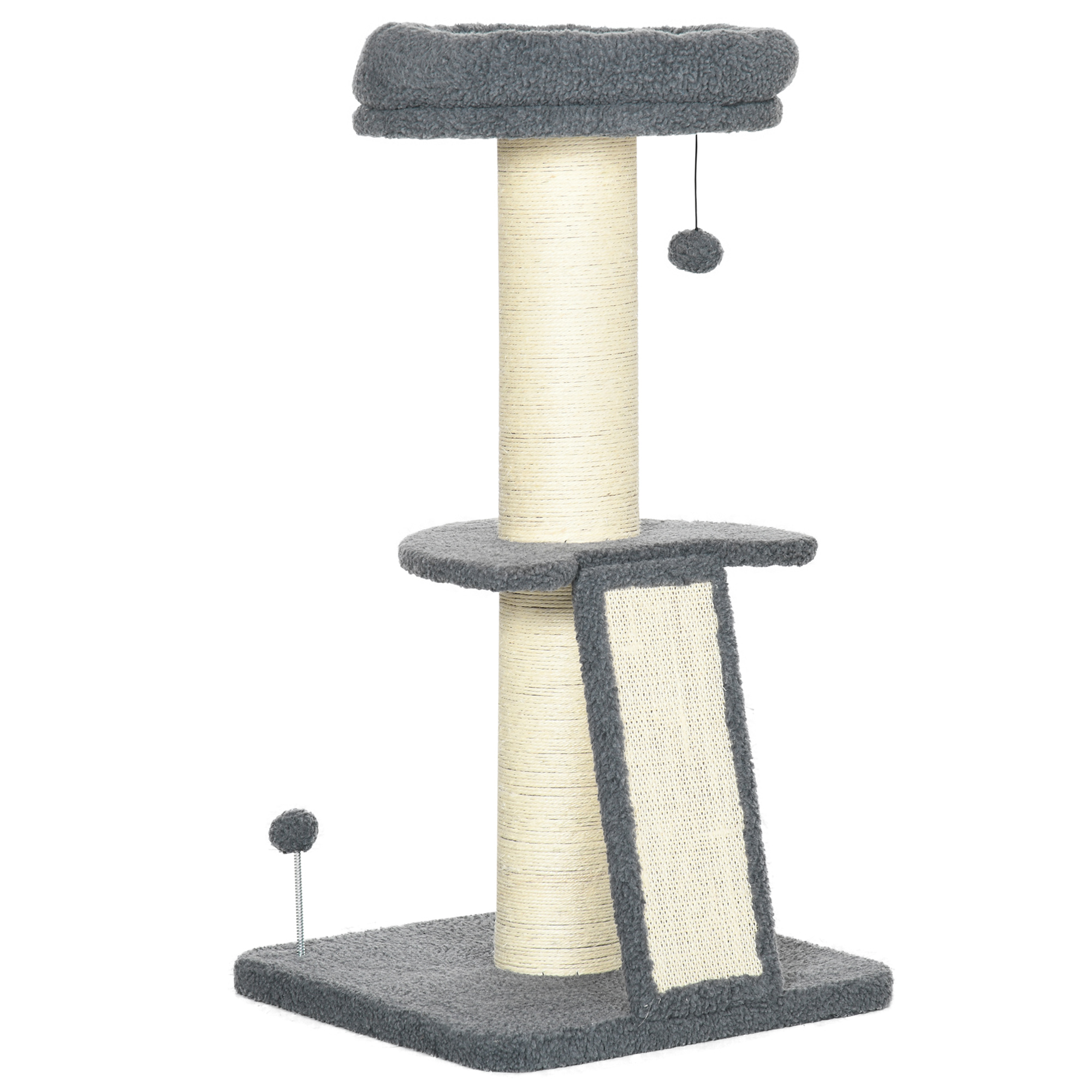 PawHut Cat Scratching Tower with Balls and Perches