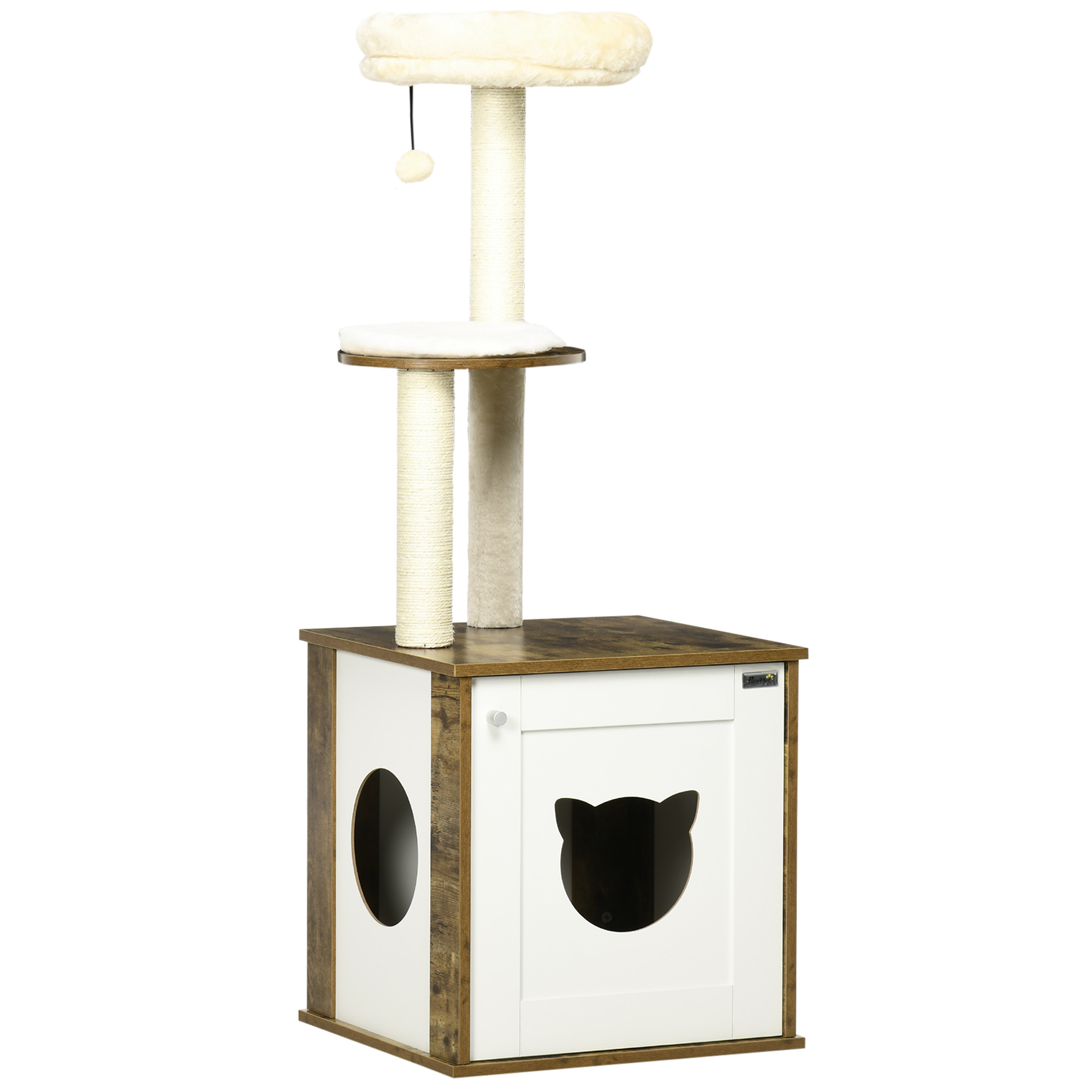 PawHut Cat Scratching Post with Litter Box