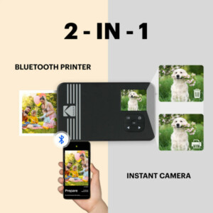 Kodak Mini Shot 2 Retro -Instant Camera & Photo Printer (5.3 x 8.6 cm), iOS & Android BT + 8 Sheets - Image 2