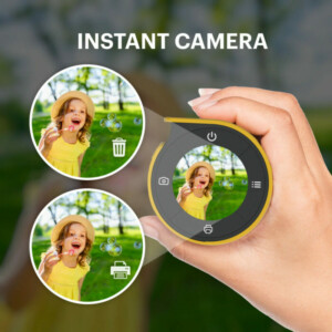 Kodak Memo Shot ERA -  2-in-1 Instant Camera and Photo label Printer + one Roll, Yellow - Image 2