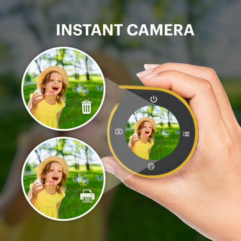 Kodak Memo Shot ERA -  2-in-1 Instant Camera and Photo label Printer + one Roll, Yellow - Image 2
