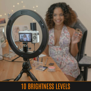 Streamplify Light 10 Streaming Ring Light - Black - 26cm & tripod - selfie stick - Image 11