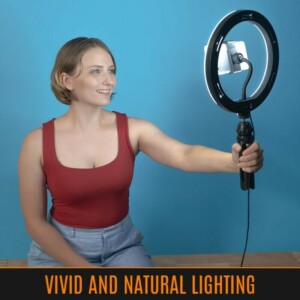 Streamplify Light 10 Streaming Ring Light - Black - 26cm & tripod - selfie stick - Image 12