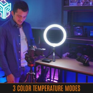 Streamplify Light 10 Streaming Ring Light - Black - 26cm & tripod - selfie stick - Image 10