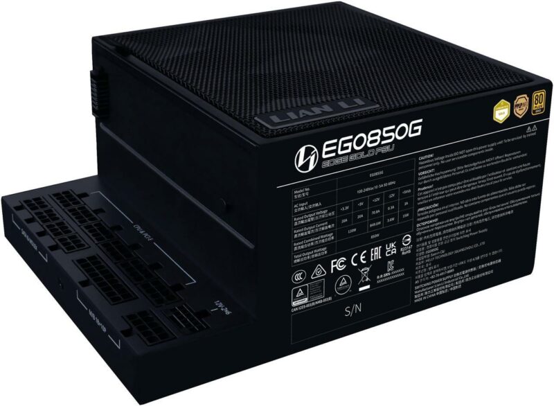 Lian Li Edge 850W Black 80+ Gold, Fully Modular ATX PSU - Image 2