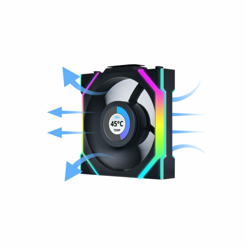 Lian Li UNIFAN SL Wireless LCD 120 -3PCS Reverse Black (Triple pack include Controller) - Case Fan - Image 6