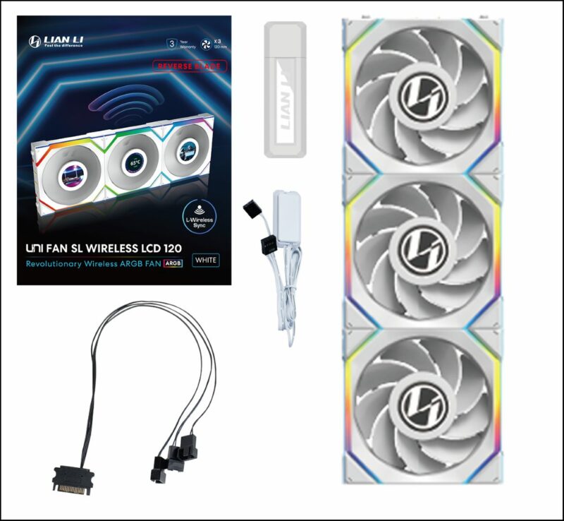 Lian Li UNIFAN SL Wireless LCD 120 -3PCS Reverse White (Triple pack include Controller) - Case Fan - Image 8