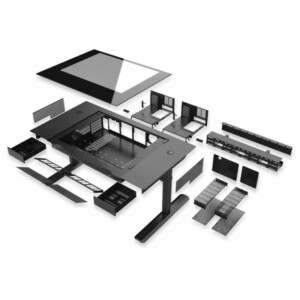 Lian Li DK07X Motorised Standing Desk Station - E-ATX-x2 (Single or Dual E-ATX PC Desk) - Image 5