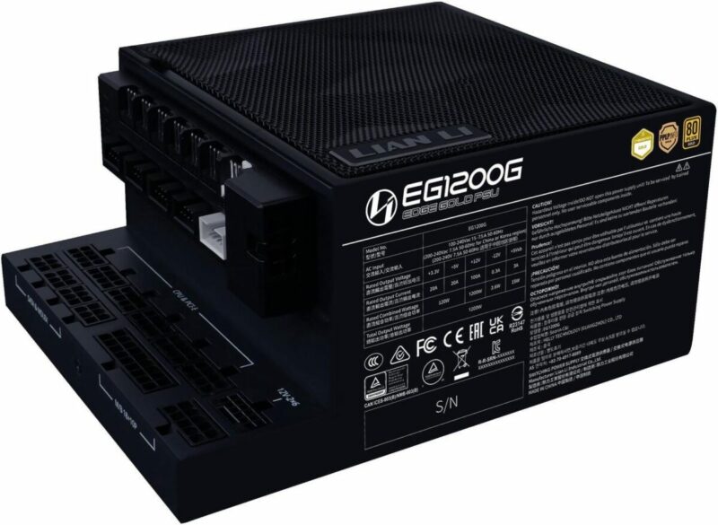 Lian Li Edge 1200W Black 80+ Gold (with USB HUB), Fully Modular ATX PSU - Image 2