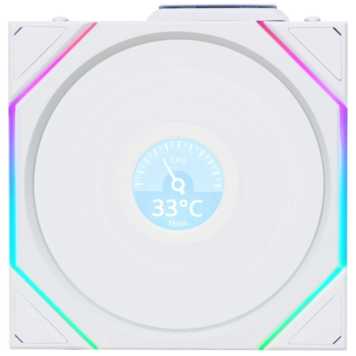 pcz-4718466017260 Lian Li UNI FAN TL-LCD Wireless 120 White (1pc) Case Fan - No Controller Included - Image 1