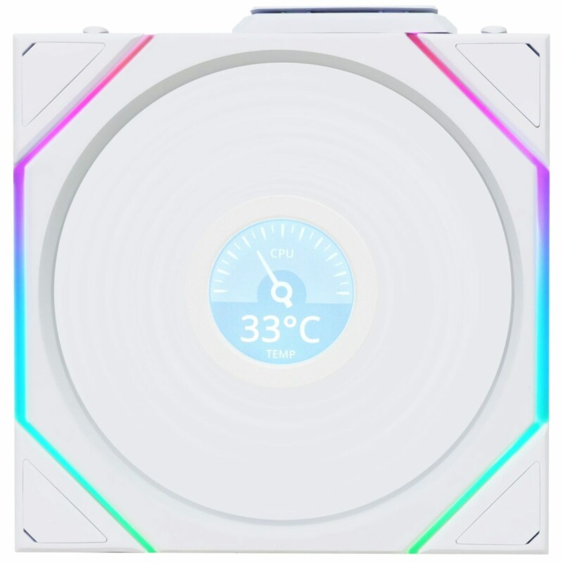 Lian Li UNI FAN TL-LCD Wireless 120 White (1pc) Case Fan - No Controller Included