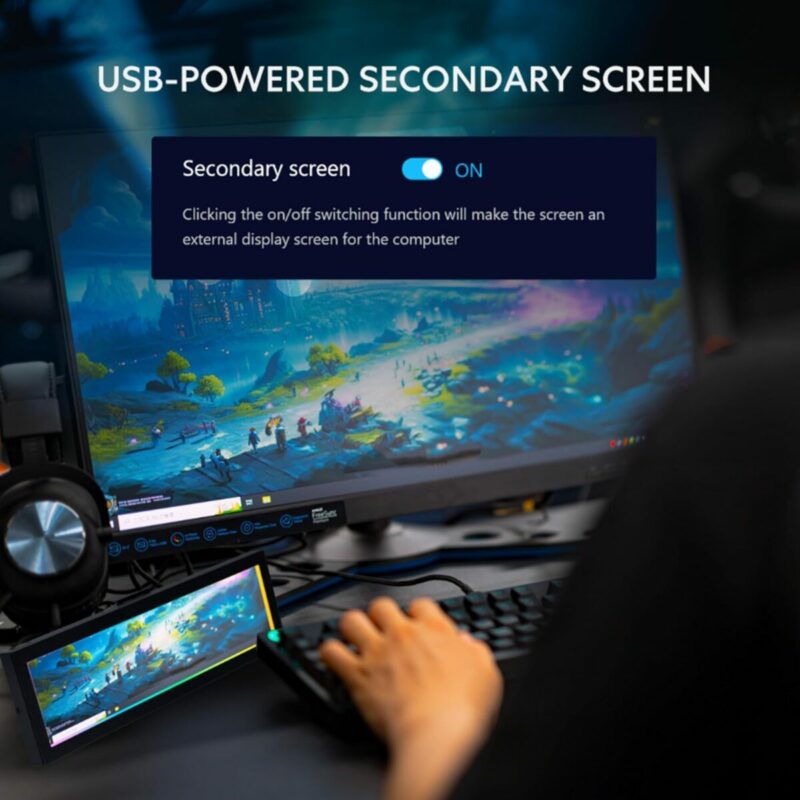 Lian Li 8.8" Universal Screen White - For Any PC - ARGB Frame - Display Panel - LCD Mini Monitor - Image 2