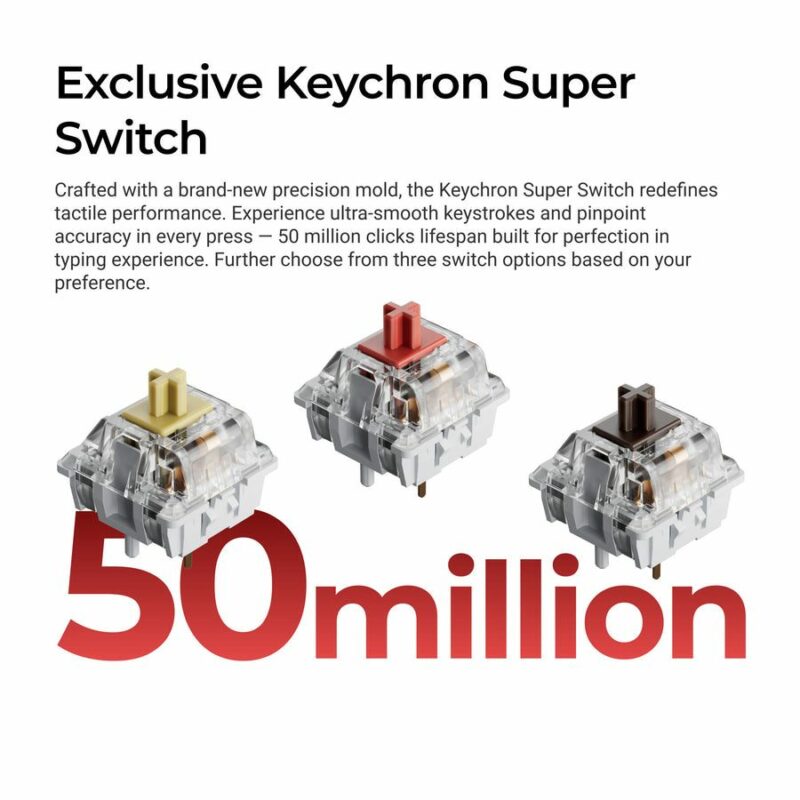 Keychron C3 Pro (C3PX-H3) QMK/VIA Mechanical Brown Switch - 8K Polling Rate Hot Swap. 80% US RGB - Image 4